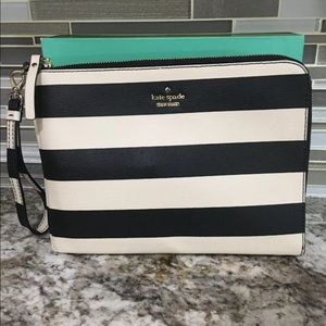 Kate Spade Striped Charging Wristlet/Clutch